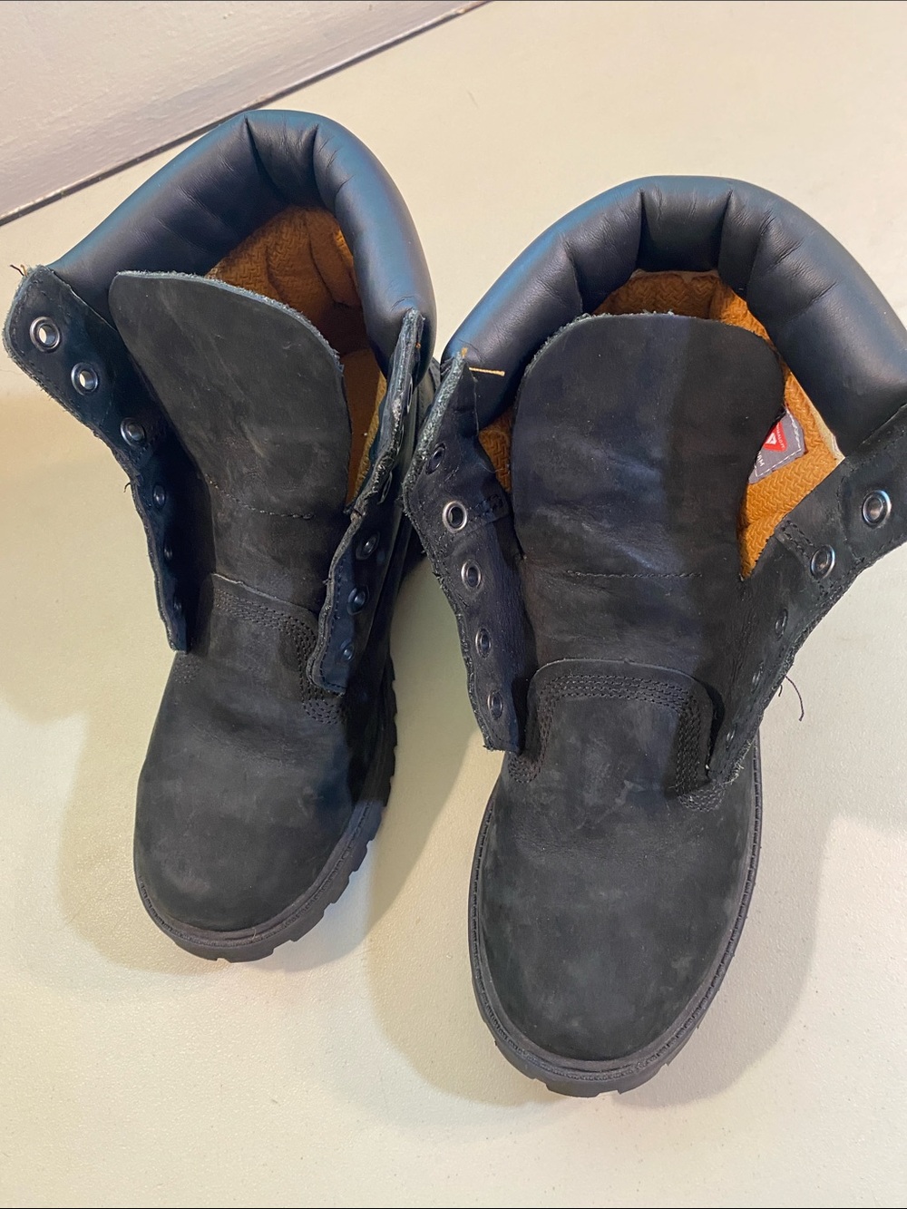 Timberland Men's Black Lace-Up Nubuck Work Boots